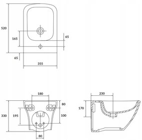 Cersanit Larga Square, závesný bidet, biela, K120-012