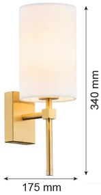 Argon 8034 - Nástenná lampa ABRUZZO 1xE14/7W/230V mosadz/biela