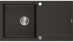 Mexen Leo - drez granitový 90x50cm, 1-komorový, čierna-zlatá, 6501901010-75
