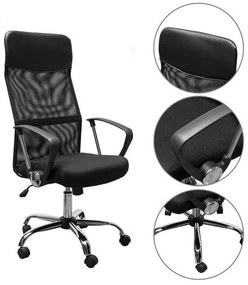 Ergonomické kancelárske kreslo s vysokou opierkou,  3 rôzne farby- čierne