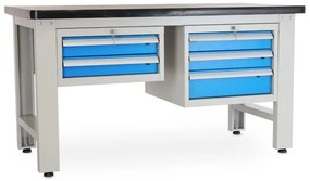 Dielenský stôl Solid MDF-23, 150 cm, 2 závesné boxy, čierna