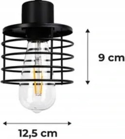 Závesná lampa na strop LOFT 4x čierna pružina