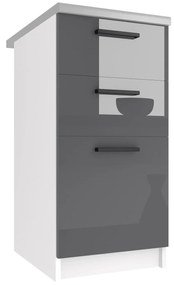 Kuchynská skrinka Belini spodná so zásuvkami 40 cm šedý lesk s pracovnou doskou  INF SDSZ40/0/WT/S/0/B1