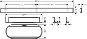 Hansgrohe WallStoris, sada do sprchy, čierna matná, HAN-27967670