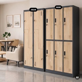Šatníková skriňa typu L antracitová, dub sonoma, 800x1850x450 mm: JULIA Eco Design