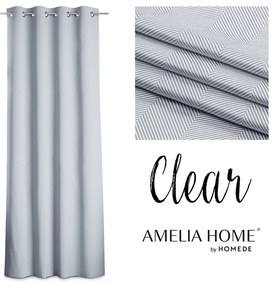 Závěs AmeliaHome Clear s průchodkami 140x250 šedý/bílý