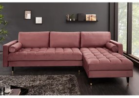 Rohová sedacia súprava 40276 Cozy - Zamat starorúžová  - Komfort-nábytok