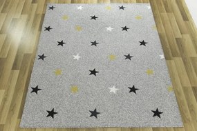 Detský koberec  Stars 09 Mix hviezdičky sivý / viacfarebný