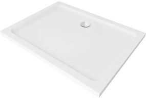 Mexen Slim, obdĺžniková sprchová vanička 120x90x5cm + chrómový sifón, biela, 40109012