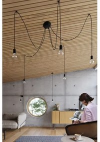 Sollux SL.0369 - Luster na lanku EDISON 1 1xE27/60W/230V pavúk čierna