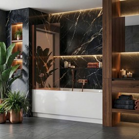 Rea Elegant, vaňová zástena s pevným krídlom 70x140 cm, medená matná, REA-W5694