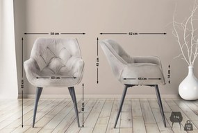 Stolička Tanna - zamat - Sivá