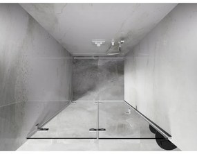 Mexen, Mexen Lunar-F skladacie ľavé sprchové dvere 80 cm, transparentné, biele - 836-080-000-20-00-L