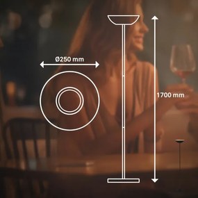 Briloner 1500015 - LED stmievateľná stojaca lampa ESTATE 8W/5V 4000 mAh čierna