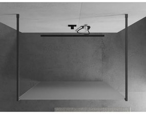 Mexen Kioto, sprchová zástena Walk-In 130 x 200 cm, 8mm sklo námraza, grafitový profil, 800-130-002-66-30