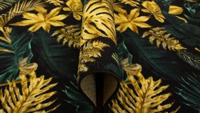 Behúň Monstera zlatý / fľaškovo zelený
