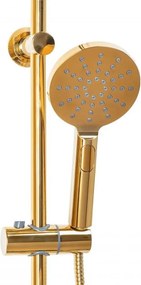 Erga Dubaj, termostatický set sprchového stĺpu s dažďovou sprchou 30cm a s sprchovou hlavicou, zlatá lesklá, ERG-YKA-BP.DUBAJ-THERM-30-GLD
