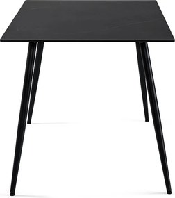 Noela Jedálenský set CERAMON 140 čierny + 6x stolička SIENA sivá