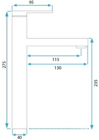 REA-B6215 - Umývadlová batéria PIXEL 27,5 cm zlatá