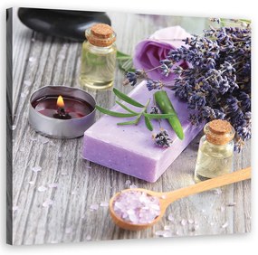 Obraz na plátně, Zen Spa Purple Soap - 30x30 cm