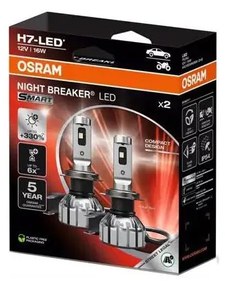 SADA 2x LED autožiarovka NIGHT BREAKER H7 PX26d/16W/12V 6000K - Osram