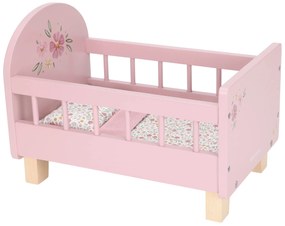 Postieľka pre bábiky drevená s perinkou Pink