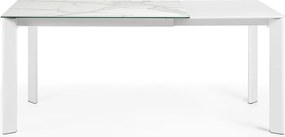 Rozkladací jedálenský stôl s prídavnou doskou s doskou v dekore mramoru 80x120 cm Axis – Kave Home