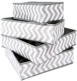 Sada štyroch organizérov SKUFF sivá / biela (4 ks)