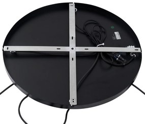 Závesné svietidlo Art Deco čierne s dymovým sklom okrúhle 4-svetlá - Bao