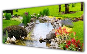 Obraz plexi Záhrada jazero príroda 125x50 cm