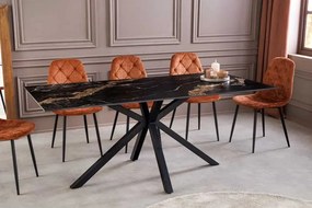 Keramický jedálenský stôl Fabrico 180 cm čierny / pieskový