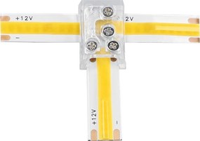 BERGE Univerzálny konektor pre COB 8mm LED pásik, rovný uhlový T