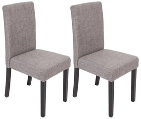 Jedálenská stolička Litta sivá látka (SET 2 ks) - Tmavo hnedá