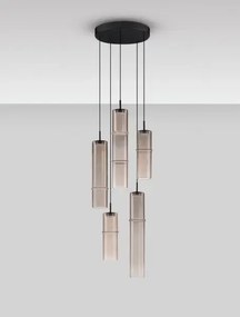 Dizajnový luster Sano 5 Smoky