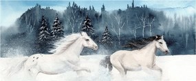 Obraz maľovaných koní (120x50 cm)