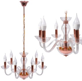 Toolight Toolight, stropná lampa na zavesenie 6xE14 APP1081-6CP, ružové zlato, OSW-00681