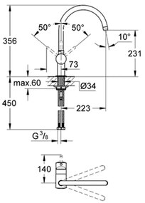 GROHE Minta - Páková drezová batéria, chróm 32917000