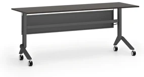 Mobilný stôl PRIMO MOVE, 1800 x 600 mm, čierna podnož, wenge