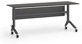 Mobilný stôl PRIMO MOVE, 1800 x 600 mm, čierna podnož, wenge