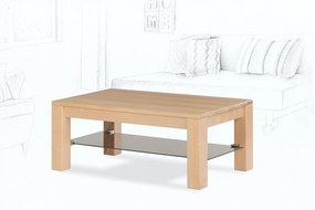 Wooded Konferenční stolek Chicago Glass z masivu BUK Výška stolku: 53 cm