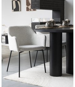 Biele čalúnené jedálenské kreslo s podrúčkami Melilla – House Nordic