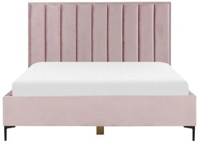 Zamatová súprava nábytku do spálne 180 x 200 cm ružová SEZANNE Beliani