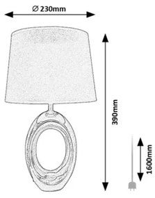 Rabalux 74063 - Stolová lampa DALORA 1xE14/25W/230V