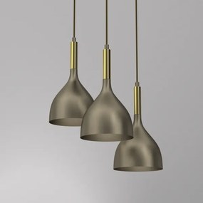 Luster na lanku NOAK 3xE27/15W/230V mosadz/zlatá