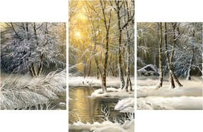 Obraz - Chalúpka v lese, olejomaľba (90x60 cm)
