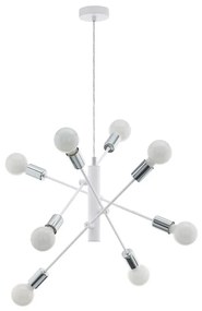 Eglo 98017 - Luster na lanku GRADOLI 8xE27/60W/230V biela