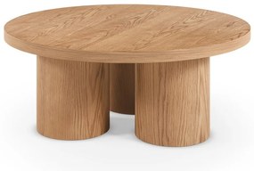 Okrúhly konferenčný stolík v dekore duba v prírodnej farbe ø 100 cm Arancha – MOME