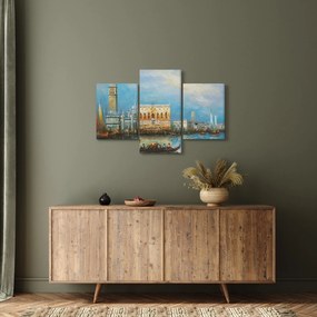 Obraz - Gondola prechádzajúca Benátkami, olejomaľba (90x60 cm)