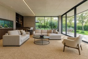 AladinWorld Expres, AKCIA: 👣🛡️100x200 cm Kusový koberec Velur Ultra béžový - obšitý zo všetkých strán + protišmyková úprava, šíře, béžová, filc, kancelária