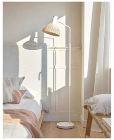 Stojacia lampa v prírodnej farbe s ratanovým tienidlom (výška 157 cm) Damila - Kave Home